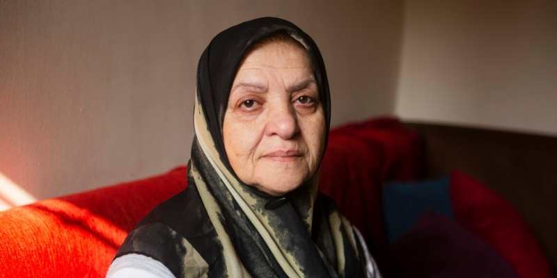 Lamis in her modest home in which she lives with her daughter and grandchildren with almost no access to nutritious food, water, electricity or healthcare in Basta, Beirut. 