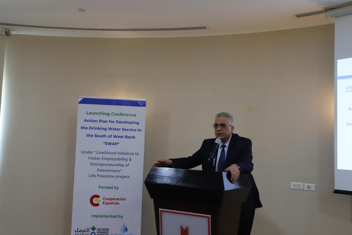 The Head of the Palestinian Water Authority, H.E. Eng. Mazen Ghunaim, SWAP launch event, Ramallah, 28.9.2022